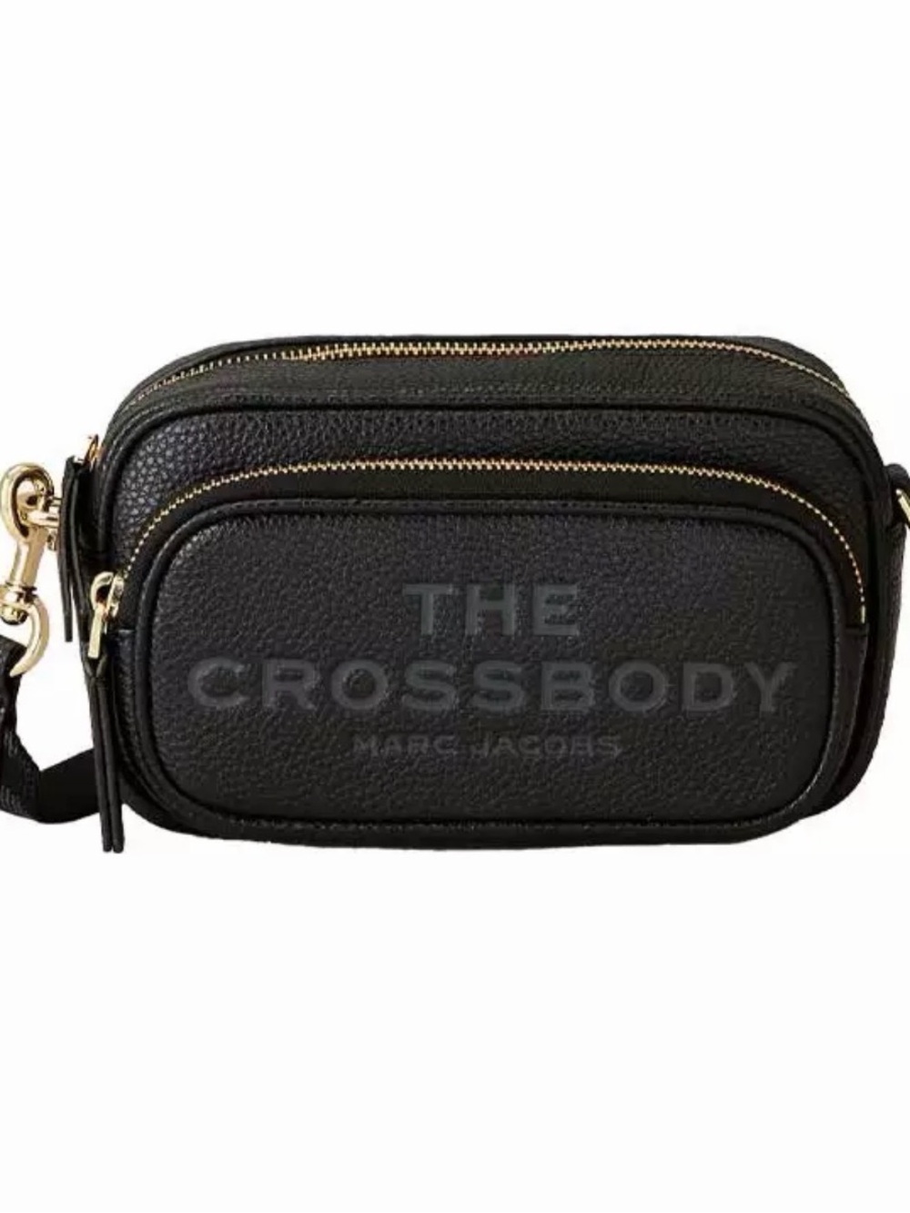 Marc Jacobs Black Pebbled Leather Belt Bag with Gold Hardware